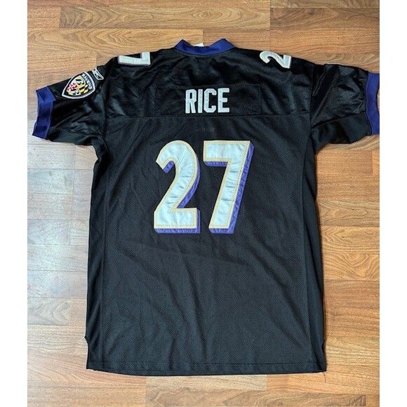 Baltimore Ravens Ray Rice #27 Reebok On Field Jersey Size 54 Black NFL - Picture 6 of 11